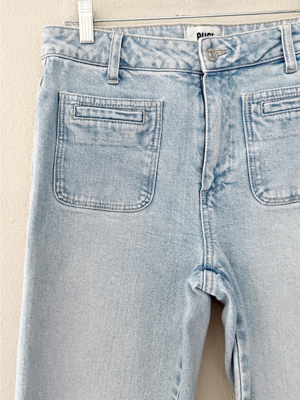 Paige Leenah Ankle Wide Leg Jeans 28 Light Denim Blue Olevia Coastal Minimalist - Picture 9 of 13